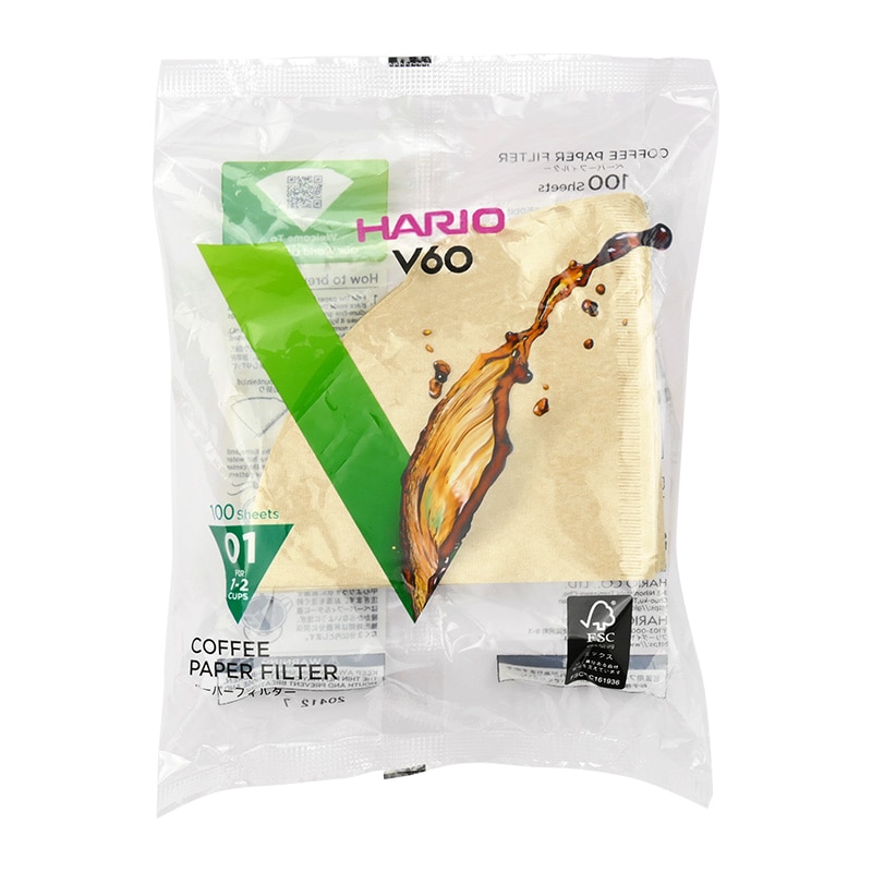 ペーパーフィルター ハリオ V60フィルター 未晒 VCF-01-100M 1,000枚