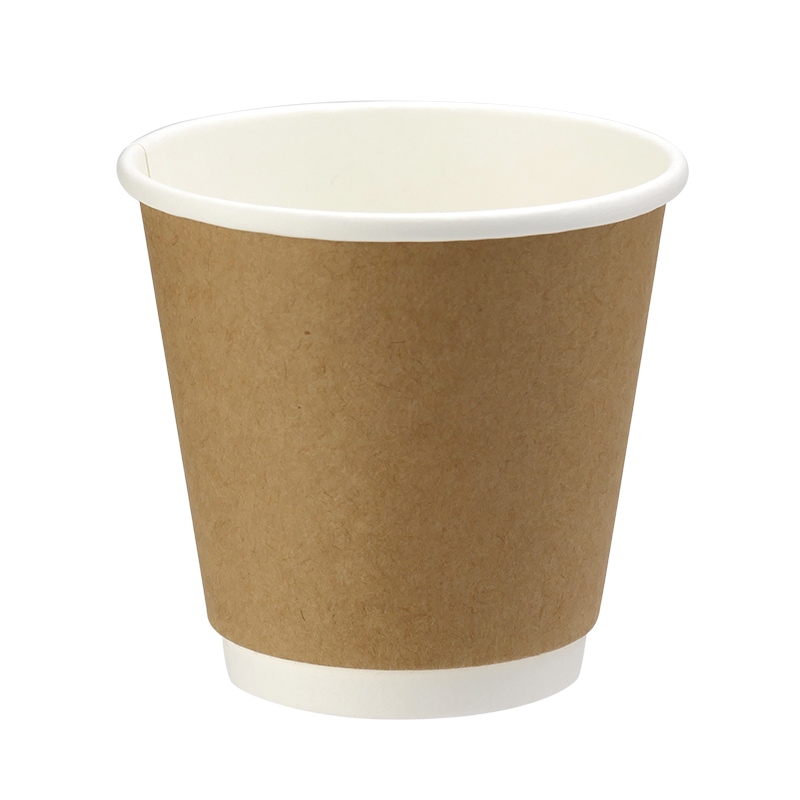紙コップ 二重断熱紙コップ 8オンス クラフト 口径90mm 25個
