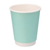 紙コップ 8オンス 二重断熱紙コップ ライトブルー 口径80mm 25個