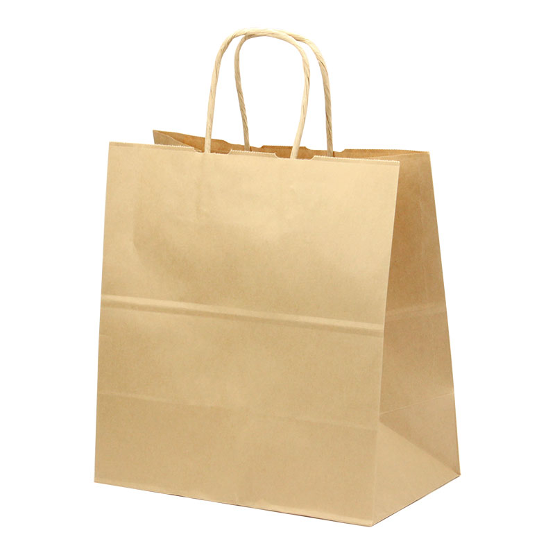 紙手提袋 T-5W 茶無地 260x150x高さ280mm テイクアウト用紙袋 50枚