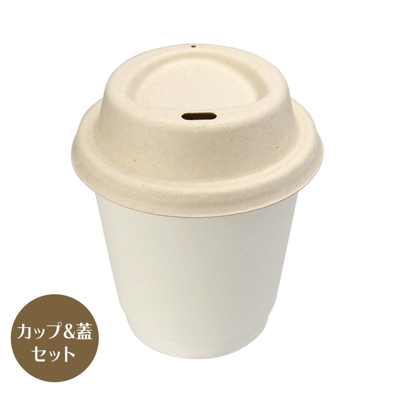 クィンストゴー 蓋付き 紙コップ蓋付 6オンス 二重断熱紙コップ 白 ECO ドリンキング紙