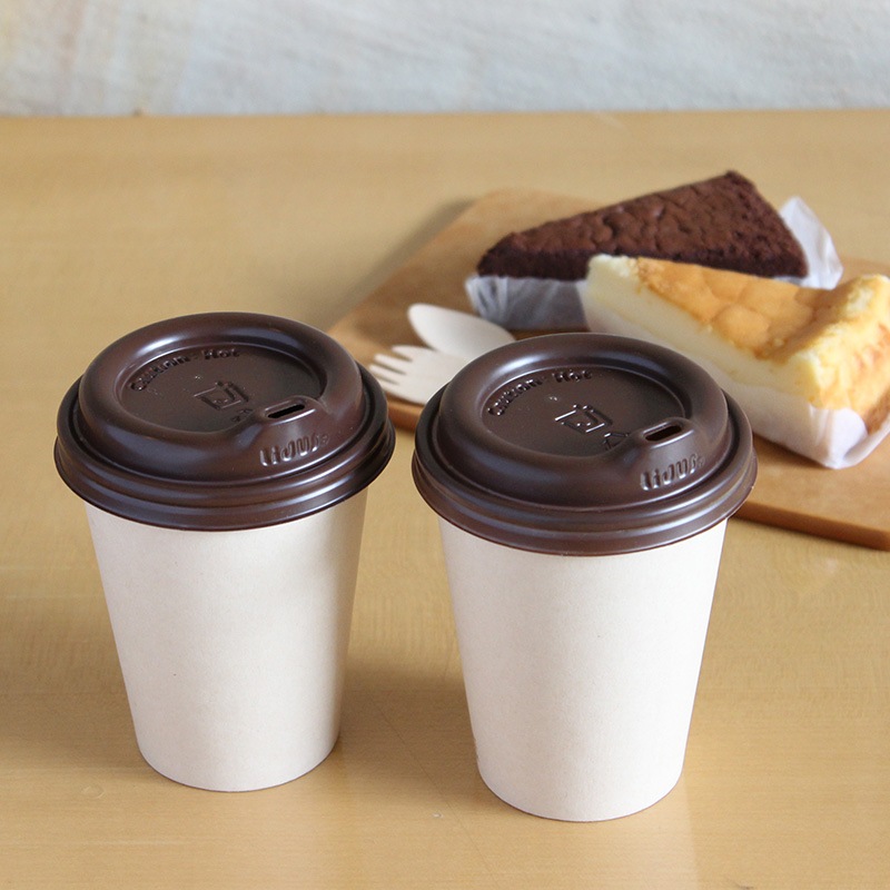 紙コップ蓋 LidUS トラベラーリッド 8オンス 茶 φ80mm 100個