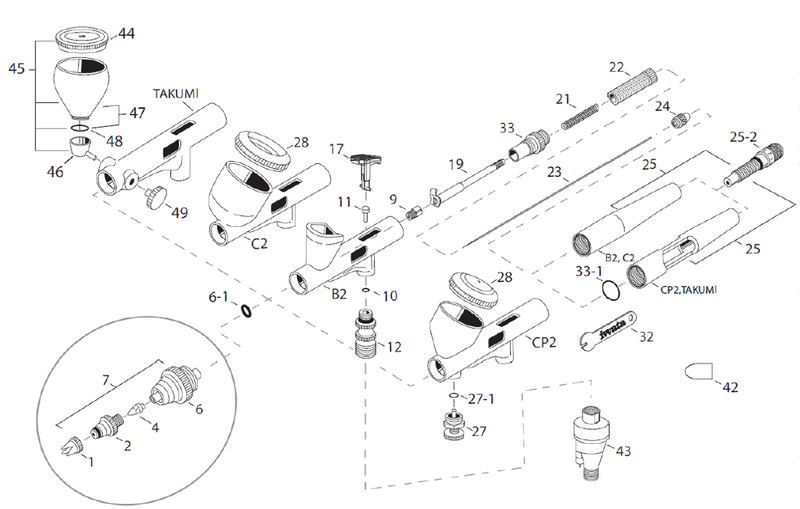 目的別で探す,補用部品を探す,エアーブラシ部品 | アネスト岩田公式通販