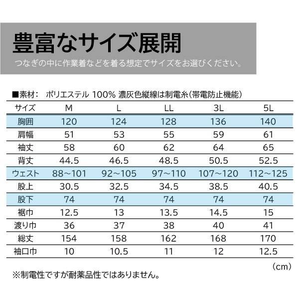 制電性塗装つなぎ サイズ：M~5L | アネスト岩田公式通販