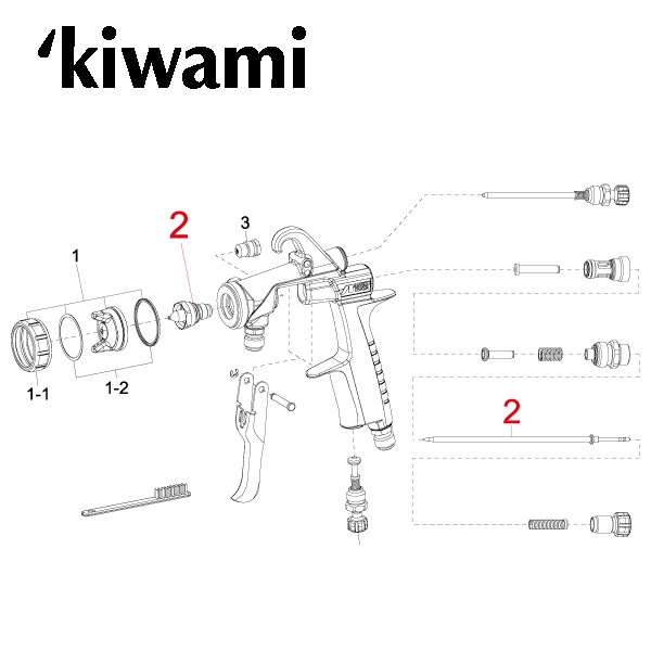 KIWAMI-1-16B12用 ノズルニードルASSY16 | アネスト岩田公式通販