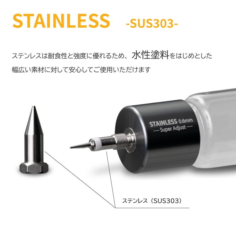 MX1503-06SUS FLYER-SR/SR2用 ステンレスノズルボトル2本セット 0.6mm