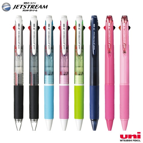 (まとめ) 三菱鉛筆 3色ボールペン ジェットストリーム 0.5mm （軸色 ネイビー） SXE340005.9 1本 〔×30セット〕