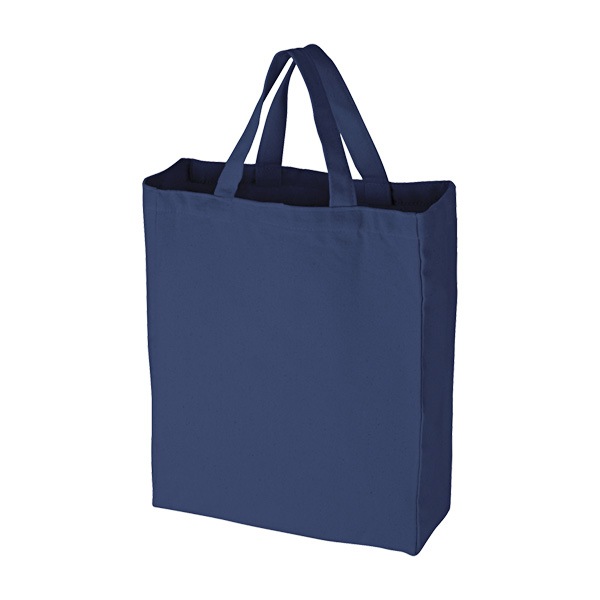 キャンバストート(マチあり／縦)(ネイビー)