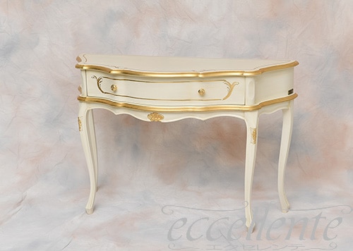 TV-BR6105WA イタリア製 コンソール　St.ボルボネーゼ　アンティークホワイト＋ゴールドリーフ      Console St. Borbonese/Antique white with gold leaf