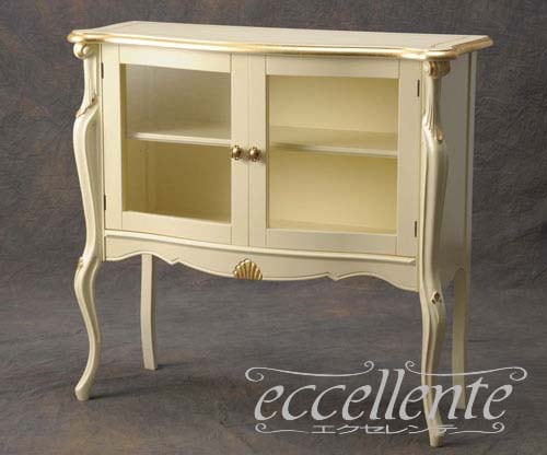 イタリア製 2ドアグラスキャビネット パッシオーニ アイボリー+ゴールドリーフ｜2 door glass cabinet Passioni/Ivory color with gold leaf｜TV-ST5459LQ