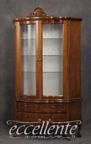 イタリア製 2ドアキャビネット ボルボネーゼ 象嵌／アンティークブラウン｜2 door cabinet St.Borbonese with inlay/Antique brown｜TV-ST6127NO
