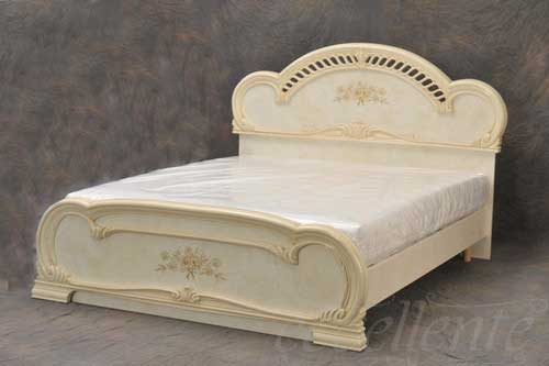 ML-LET01AV イタリア製 ダブルベッド　ミレディ　アイボリー(マットレスサイズW160cm)  Double Bed Milady Ivory (Mattress size: W160cm)