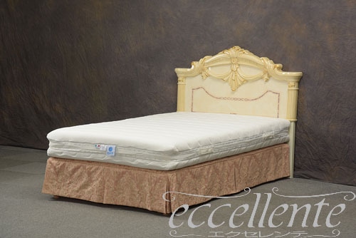 SA-LET10AV イタリア製 セミダブルベッド　サラ　アイボリー(マットレスサイズW120/140cm)