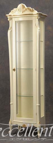 TV-ST5452LQ イタリア製 1ドアキューリオ　パッシオーニ　High／アイボリー+ゴールドリーフ  1 door curio Passioni High/Ivory color with gold leaf