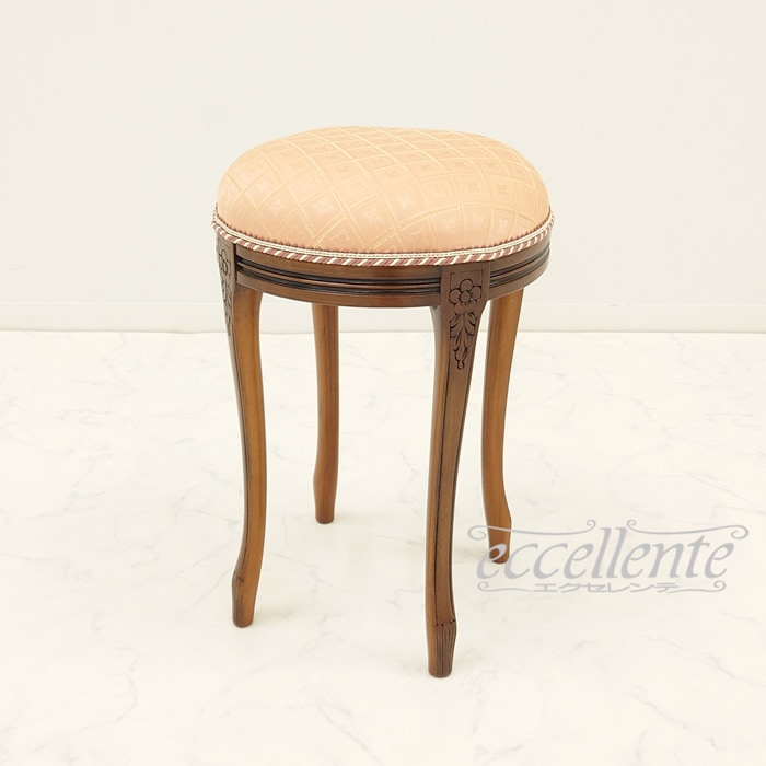 イタリア製 ラウンドスツール ウォールナット仕上げ｜Round stool Walnut Finish｜GP-60F3