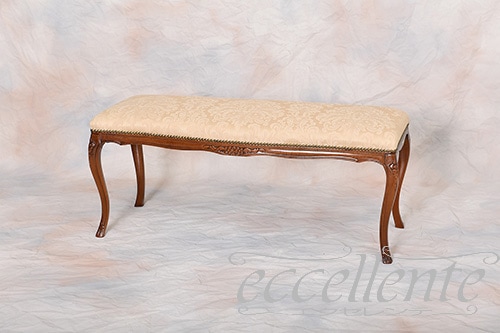 イタリア製 2シートベンチ Sonia ウォールナット仕上げ／Marianneベージュ   ｜2 Seat bench Sonia Walnut Finish / Marianne Beige｜GP-223F3B