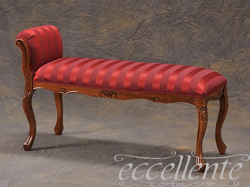 イタリア製 2シートベンチ 700 ウォールナット仕上げ／Mx Ecoレッド   ｜2 Seat bench 700 Walnut Finish / Mx Eco Red｜GP-92F3RR