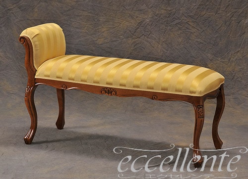 イタリア製 2シートベンチ 700 ウォールナット仕上げ／Mx Ecoゴールド   ｜2 Seat bench 700 Walnut Finish / Mx Eco Gold｜GP-92F3O