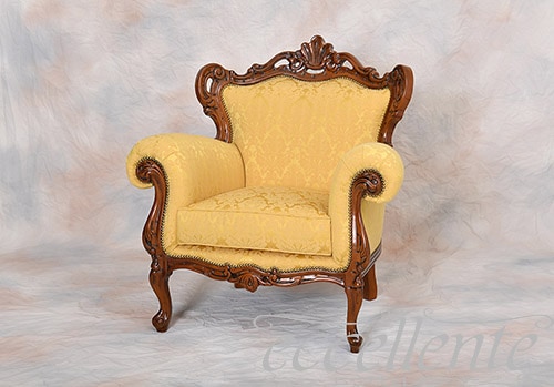 GP-581/AF2Y イタリア製 アームチェア スージー ウォールナット/Graceイエロー