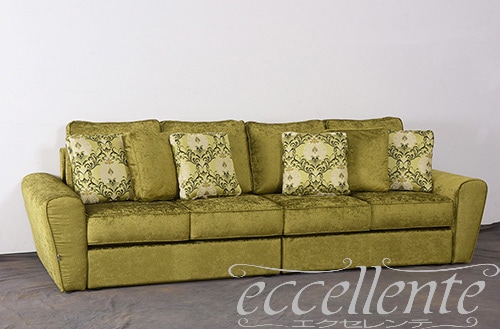 イタリア製 4シートソファ ダフィー 2シート1アーム×2／グリーン  4Seat sofa Duffy/Green｜CS-DUFG2L,CS-DUFG2R
