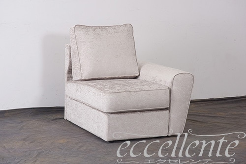 イタリア製 1アームチェアR ダフィー シルバー  1Arm chair R Duffy/Silver｜CS-DUFSAR