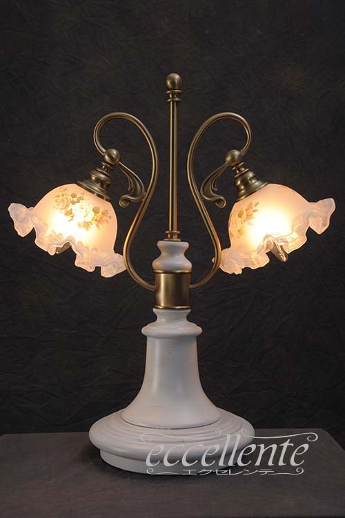 L3002DW イタリア製 ランプ　サティングラス フリル2灯　Decape