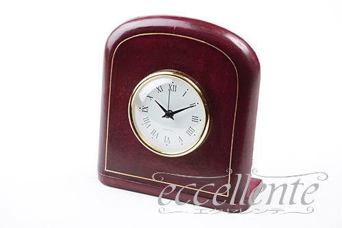 VP-0428BO イタリア製 革製トラベルクロック アーチ型 Bordeaux