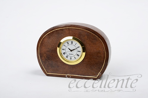 VP-0475HB イタリア製 革製トラベルクロック スモールラウンド Habana<br>Leather Travel Clock Small Round Habana