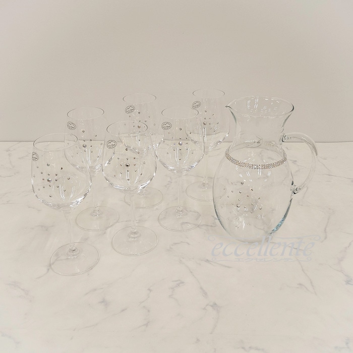 FA-100195MU イタリア製 カラフェ・ワイングラス6個セット・MU マルチ