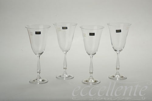 イタリア製 フルートグラス4個セット・SW・L スワロフスキー｜FA-001666SW-L