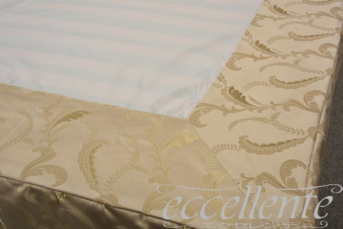 YA-BSSBF5FV ベッドスカート　ボックス／Elegance Beigeリーフ柄（F968.01）