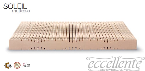 イタリア製 マットレス セミダブル140 Soleil 7Zone／Sleep dryカバー｜ME-SOLE14