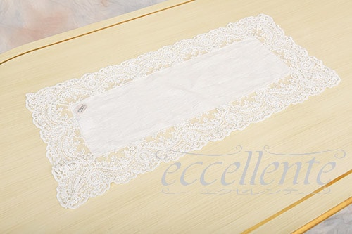 CH-C2436CI イタリア製 テーブルセンター四角 レース囲み Corinzio IV<br>Centerpiece square shaped with lace / Corinzio IV