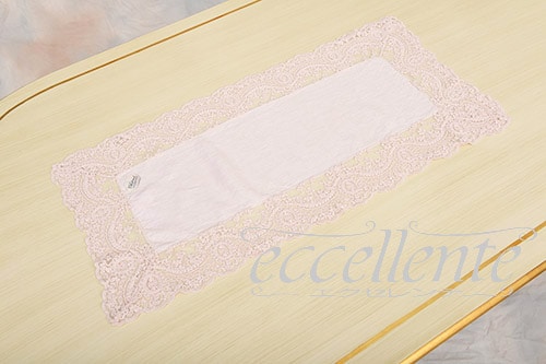 CH-C2436CP イタリア製 テーブルセンター四角 レース囲み Corinzio PI<br>Centerpiece square shaped with lace / Corinzio PI