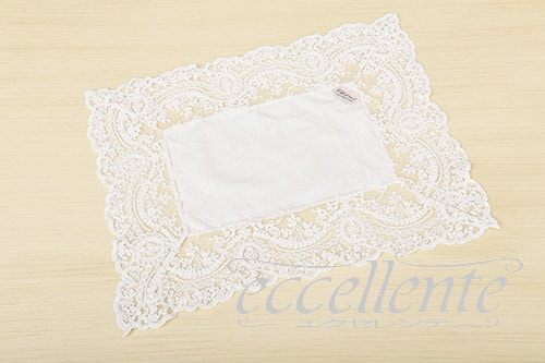 CH-L2434CI イタリア製 ランチョンマット 四角 レース囲み Corinzio IV<br>Place mat square shaped with lace / Corinzio IV