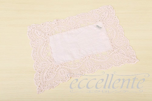 CH-L2434CP イタリア製 ランチョンマット 四角 レース囲み Corinzio PI<br>Place mat square shaped with lace  / Corinzio PI