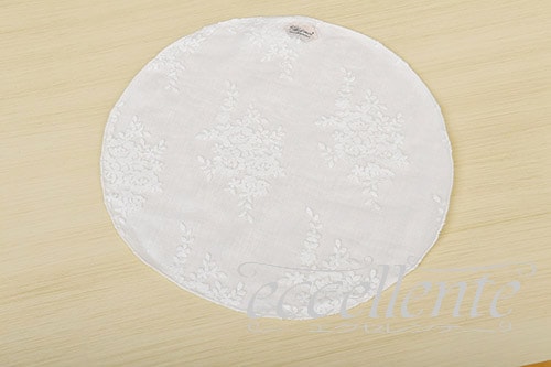 CH-L4837PI イタリア製 ランチョンマット 丸 総レース Provenza Ivory<br>Place mat round shaped in full lace  / Provenza Ivory