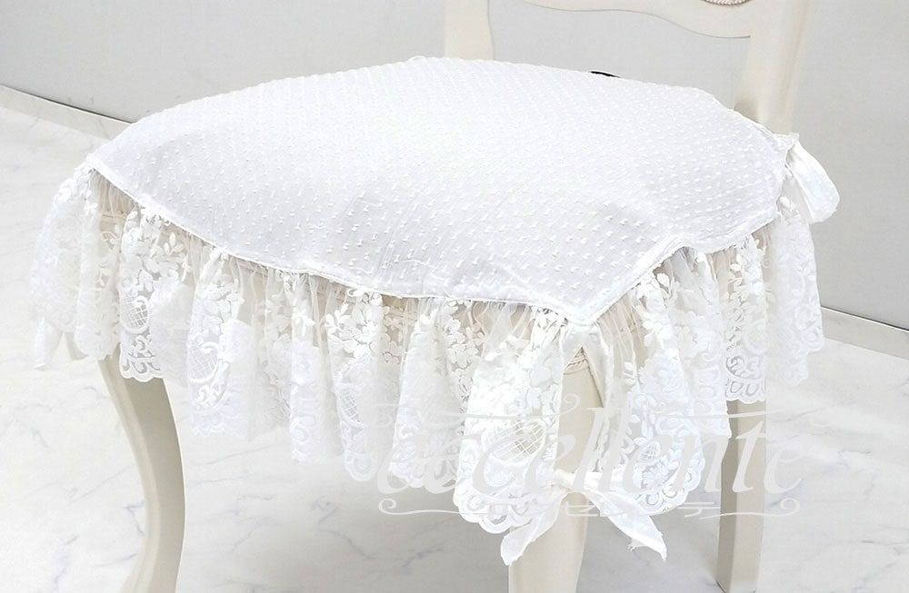 CH-SC42PI イタリア製 レース付シートカバー Provenza Ivory<br>Seat cover with lace / Provenza Ivory