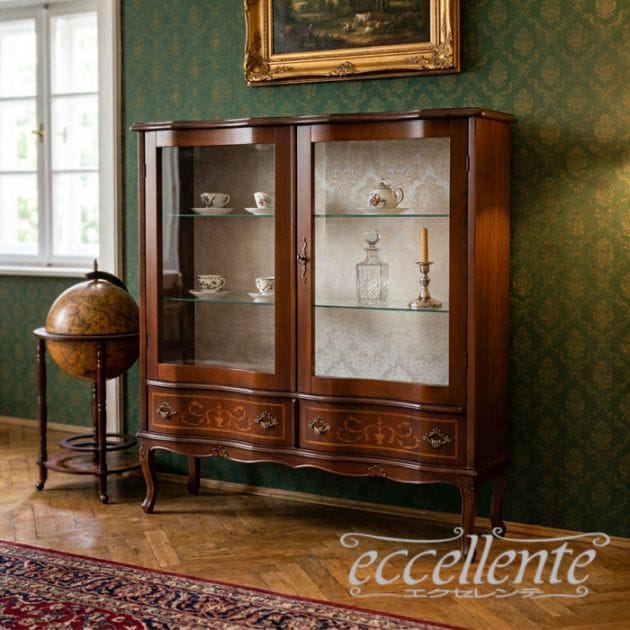 イタリア製 2ドアキャビネット ウォールナットカラー｜2 Door Cabinet - Walnut Finish｜TV-565NOST