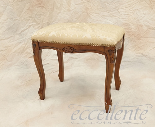 イタリア製 スツール ウォールナット仕上げ／F967.01 ベージュ Stool Walnut Finish／F967.01 Beige｜GP-58F5967B