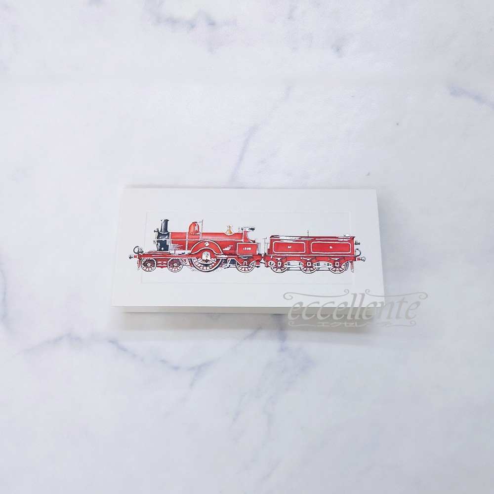 BB-41A268 イタリア製 ミニグリーティングカード 赤い汽車  Mini greeting card Red train