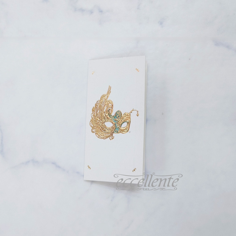 BB-43A333 イタリア製 ミニグリーティングカード マスケラ縦　Mini greeting card Maschera vertical