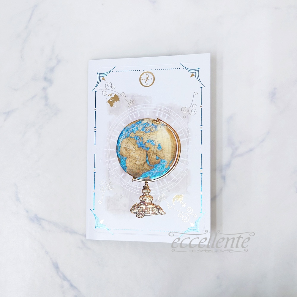 BB-502087 イタリア製 グリーティングカード 地球儀　Greeting card Globe