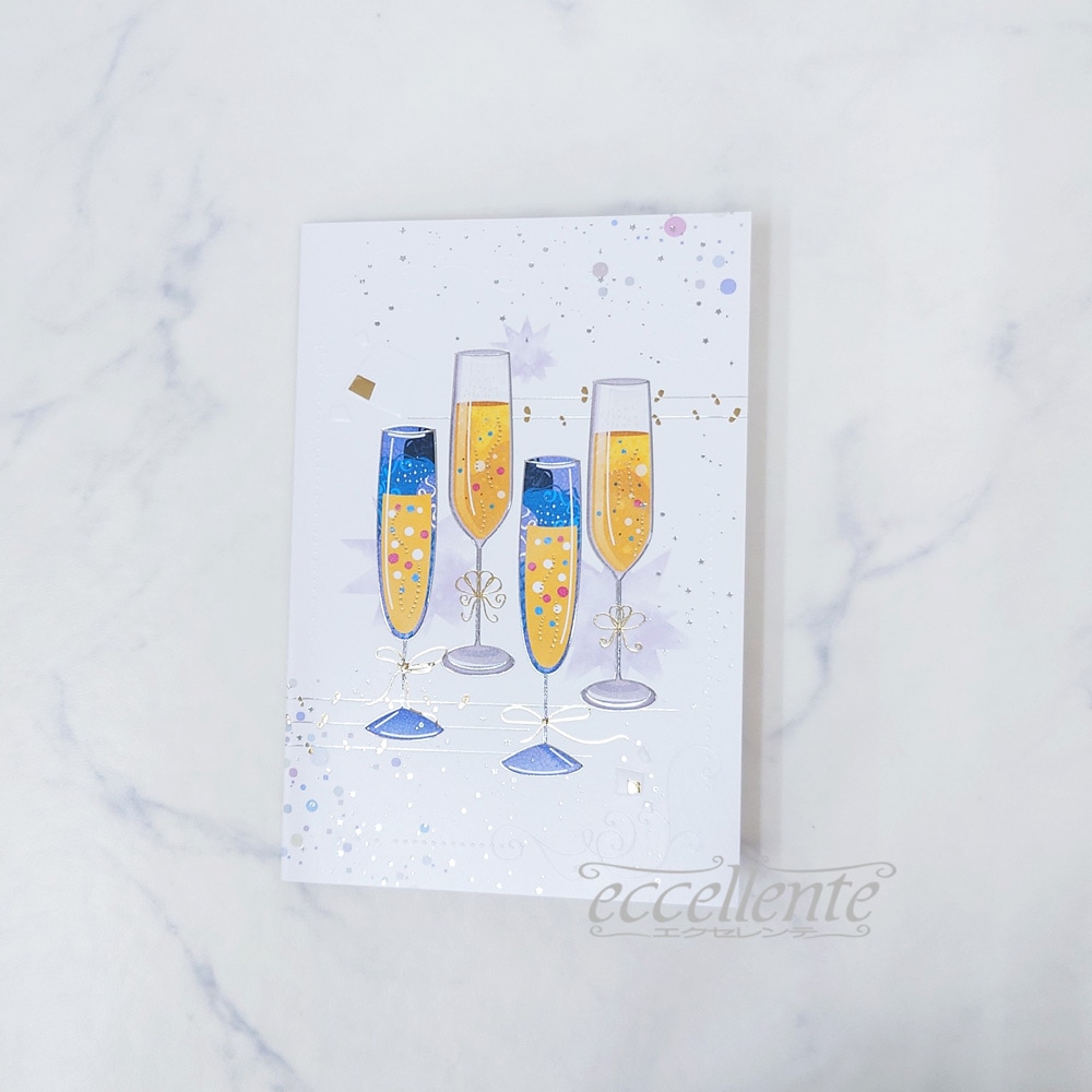 BB-502109 イタリア製 グリーティングカード グラス  Greeting card Glasses
