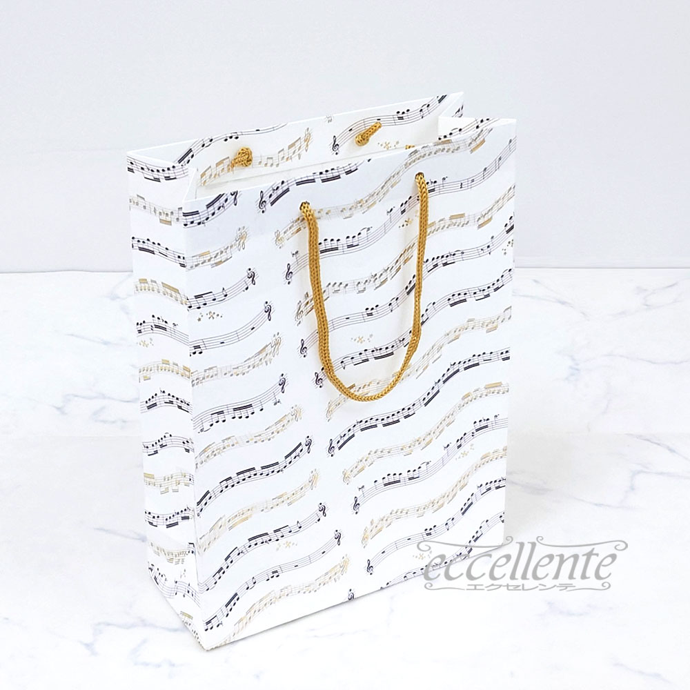BB-502C37D イタリア製 手提げ紙袋 Musical Notes LL    Paper bag Musical Notes LL