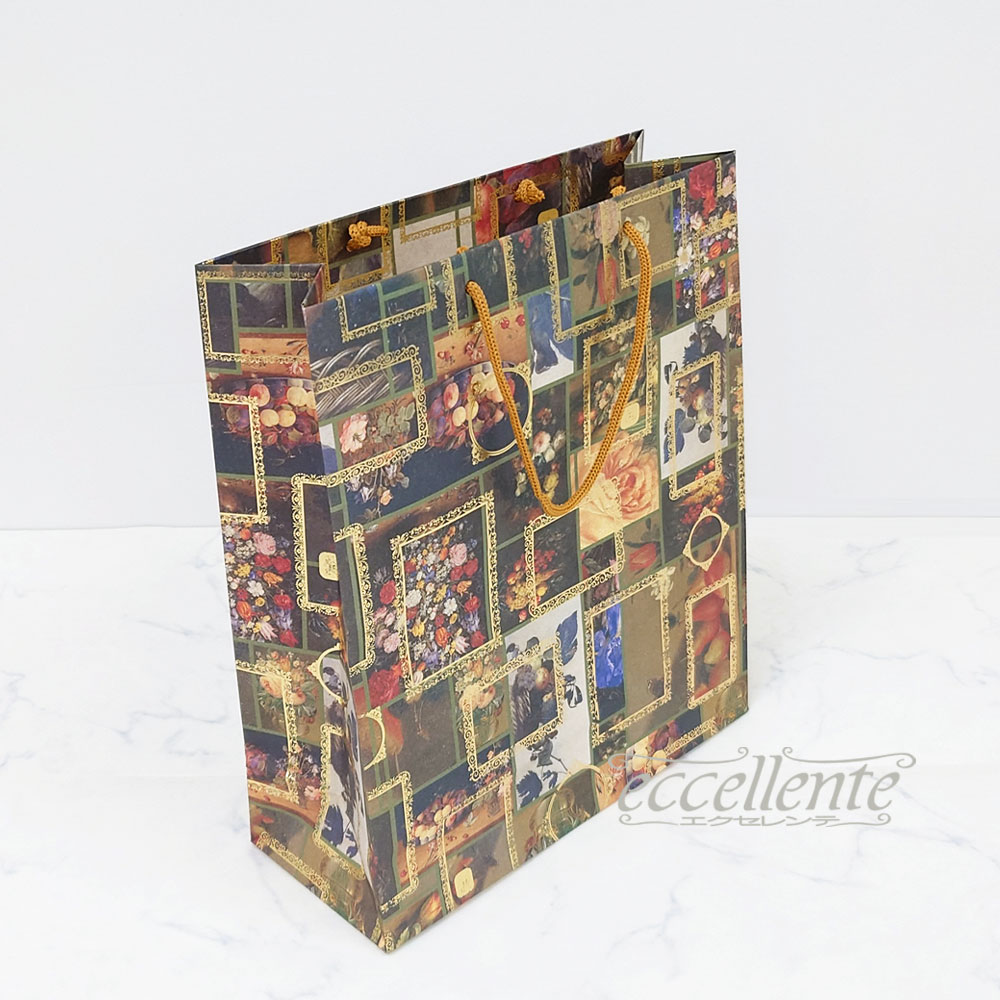 BB-515008 イタリア製 手提げ紙袋 Flowers LL  Paper bag Flowers LL