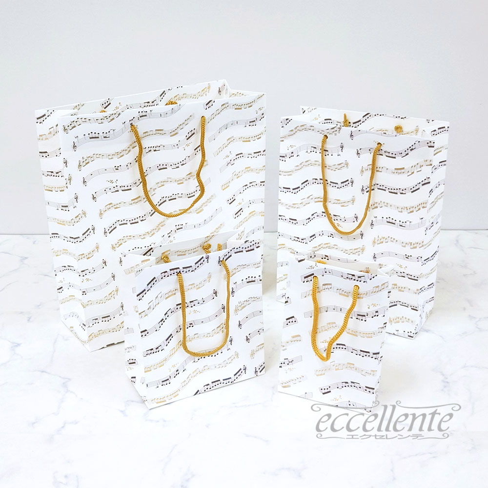 BB-502C37ABC イタリア製 手提げ紙袋 S/M/L Musical Notes  Paper bag Musical Notes S/M/L