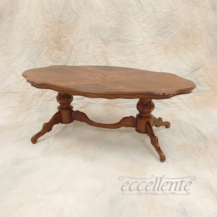 イタリア製 センターテーブル 茶|Coffee Table - Walnut Finish|TV-17919TRST