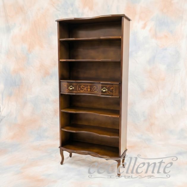 イタリア製 ブックシェルフ 茶 Stile Borbonese｜Bookshelf - Stile Borbonese, Walnut Finish｜TV-BR581NO