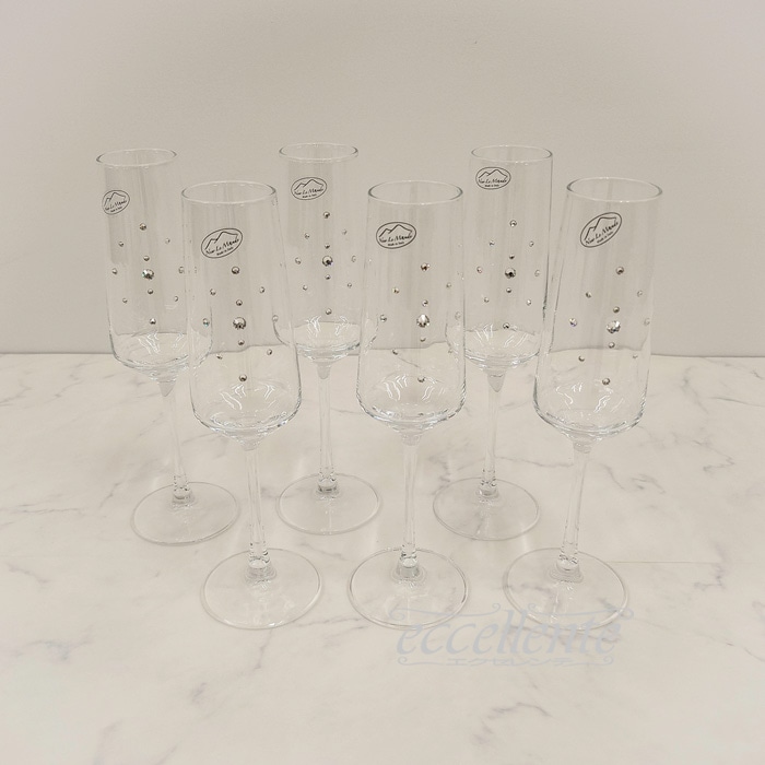 FA-14036MU イタリア製 フルートグラス 6個セット・MU